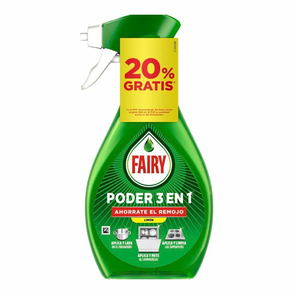 течния препарат за миене на съдове Fairy PODER 3 EN 1 500 ml