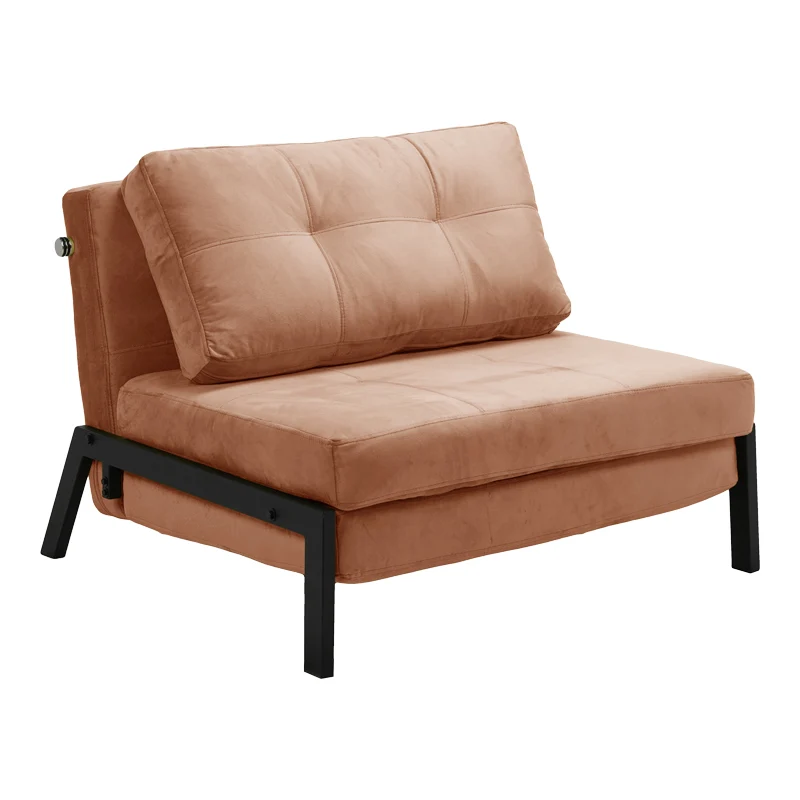 Кресло-легло FANCY velvet в нюанс на гнила ябълка и черен метален крак 95x98x70см