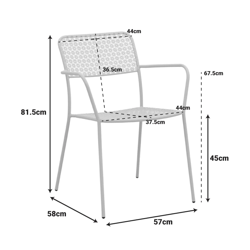 Стифиращ се фотьойл FEDERAL теракота метал 57x58x81.5см