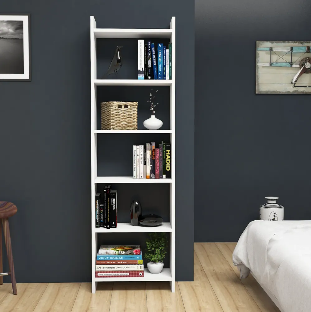 Библиотека FENSI бял цвят 48.5x22x160см