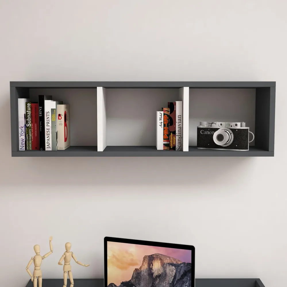 Етажерка FENSI цвят бял-сив 90x22x25,6