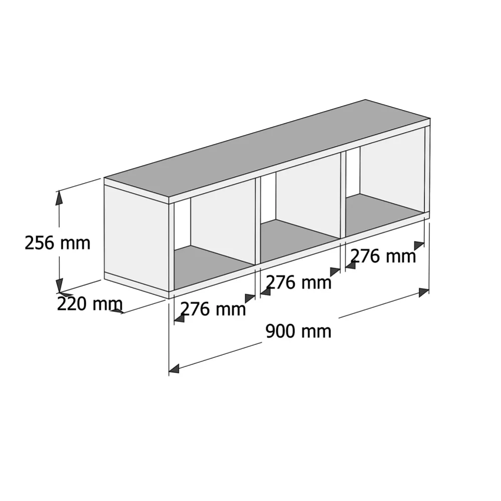 Етажерка FENSI цвят бял-сив 90x22x25,6