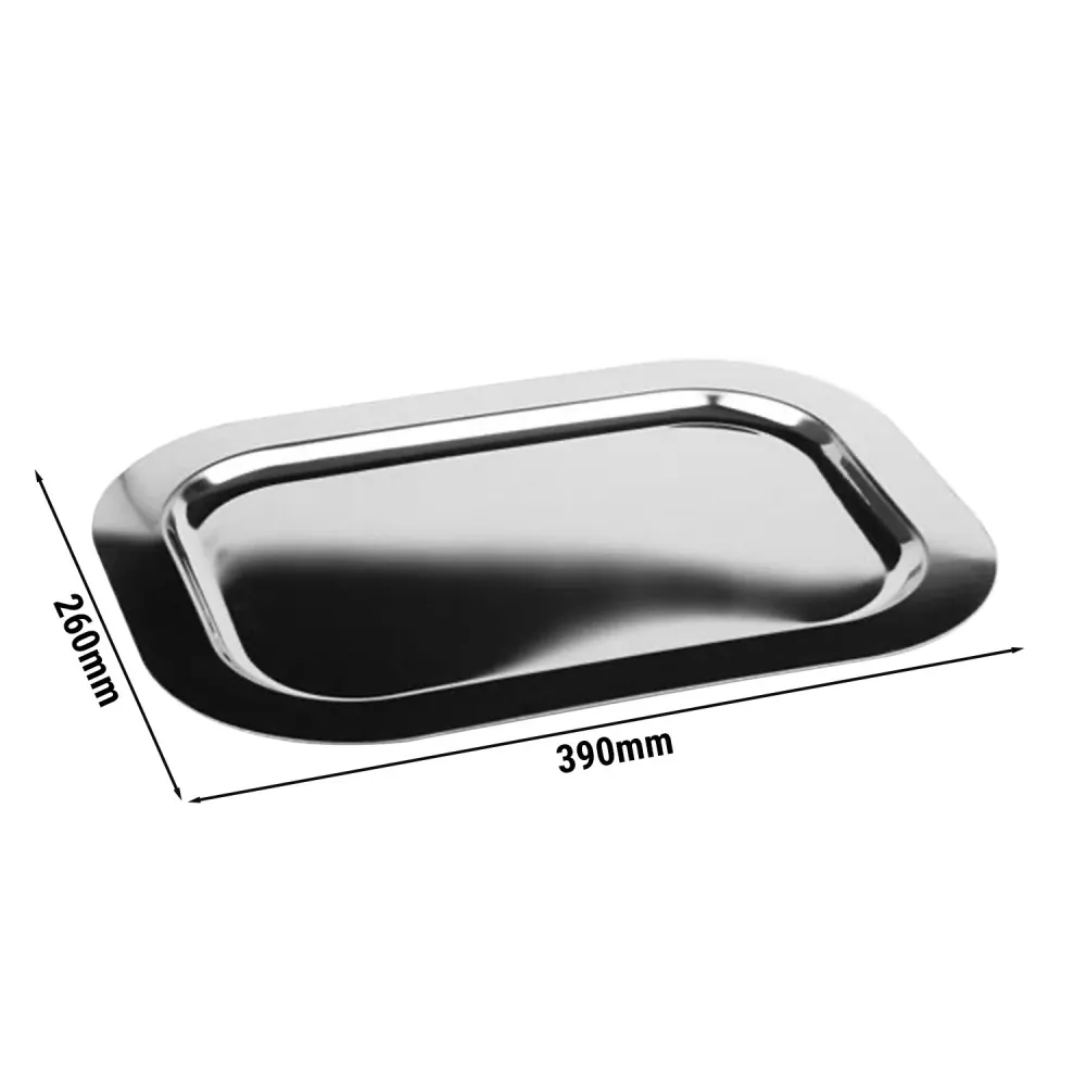 (6 бр.) Табла за сервиране - FINESSE - Неръждаема стомана - 390x260mm - Височина: 20mm