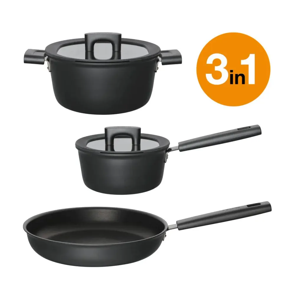 Комплект съдове за готвене Fiskars Hard Face