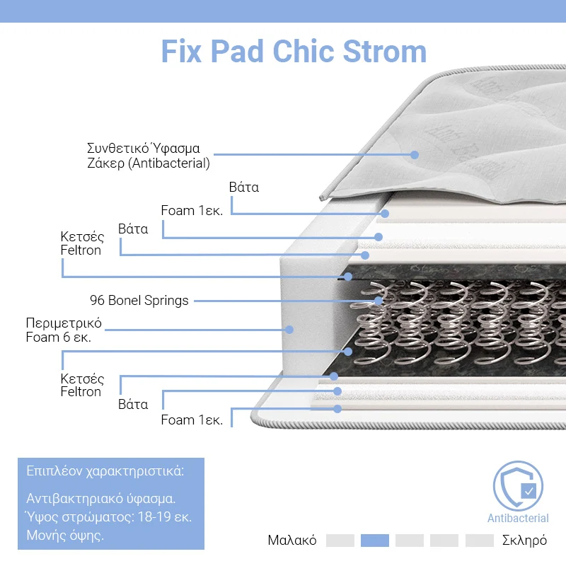 Матрак Fix pad chic strom еднолицев 18-19см 120x200см