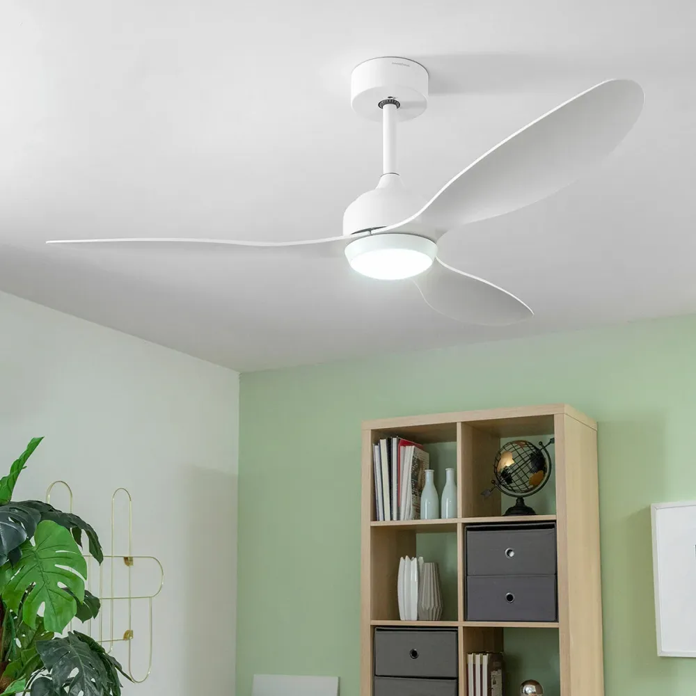 Вентилатор за таван с осветление Flaled InnovaGoods Бял 36 W 52" Ø132 cm (След ремонт )
