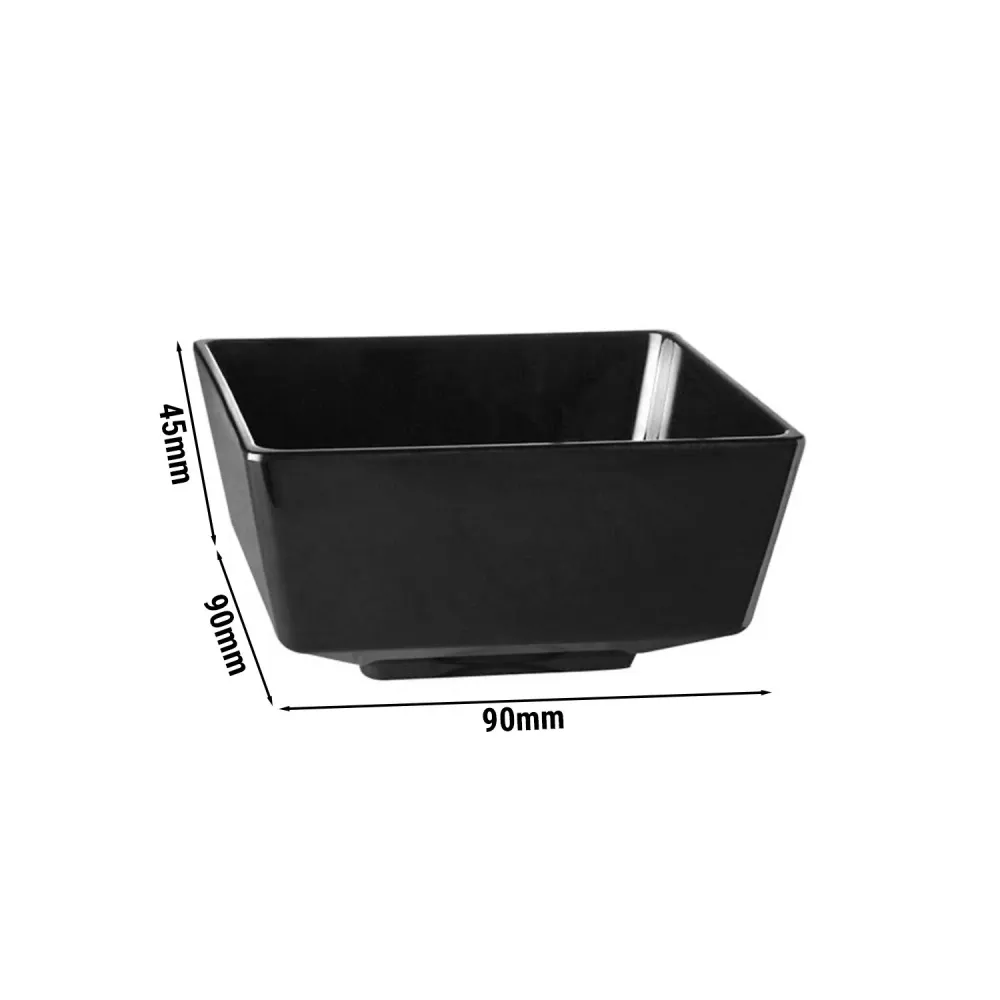 (6 бр.) Купичка - FLOAT - Меламин - 160ml - правоъгълна - 90x90mm - Дълбочина: 45mm - Черно