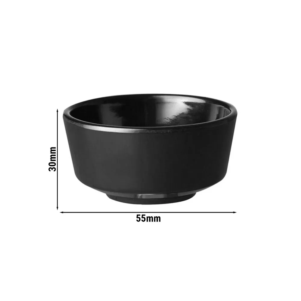 (36 бр.) Купички за сос - FLOAT - Меламин - 30ml - кръгла - Ø55mm - Черен