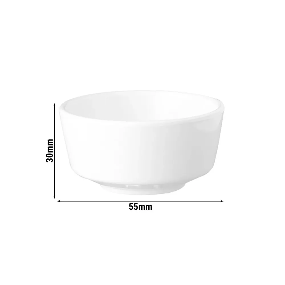 (36 бр.) Купички за сос - FLOAT - Меламин - 30ml - кръгла - Ø55mm - Бял/Черен