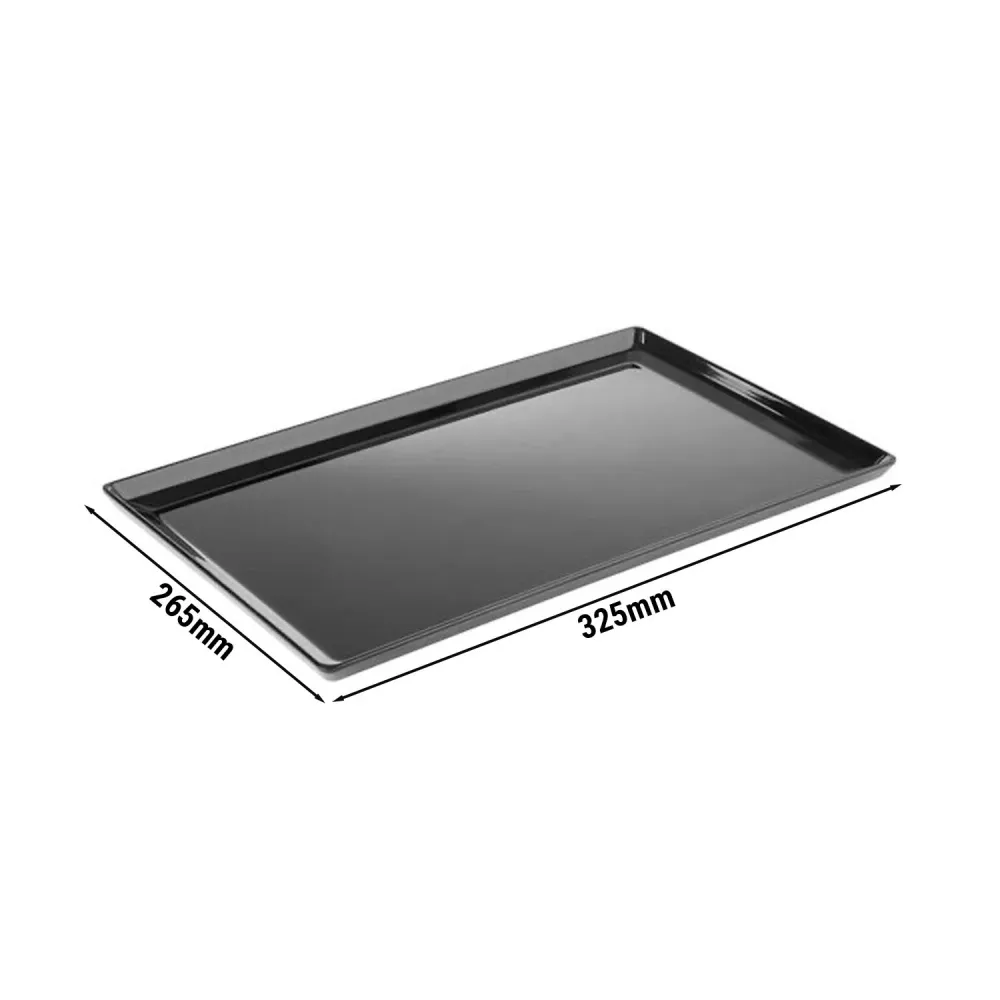 (6 бр.) Гастронорм тава GN 1/2 - FLOAT - Меламин - 325x265mm - Дълбочина: 30mm - Черен