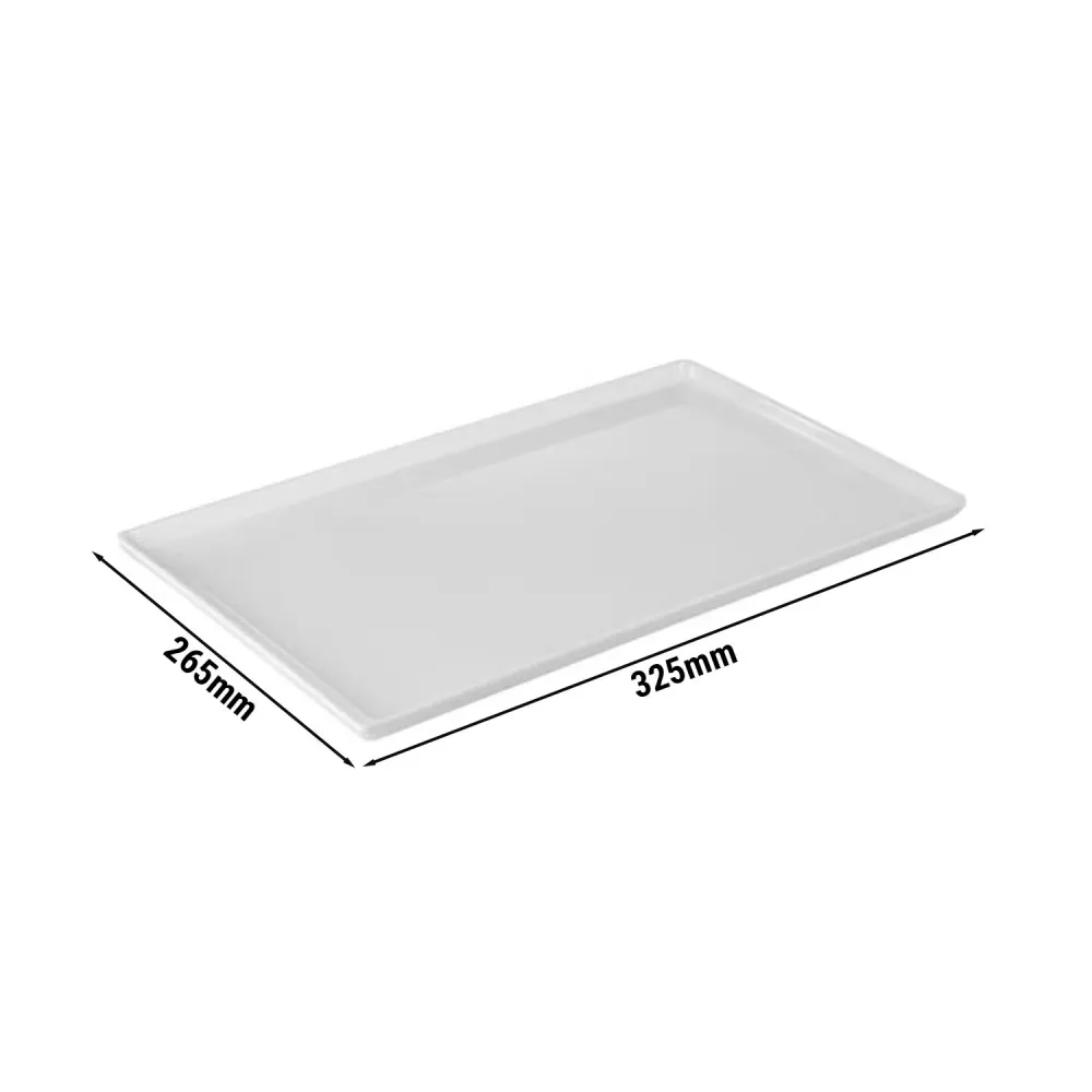 (6 бр.) Меламиново плато GN 1/2 - FLOAT - Меламин - 325x265mm - Височина: 30mm - Бял