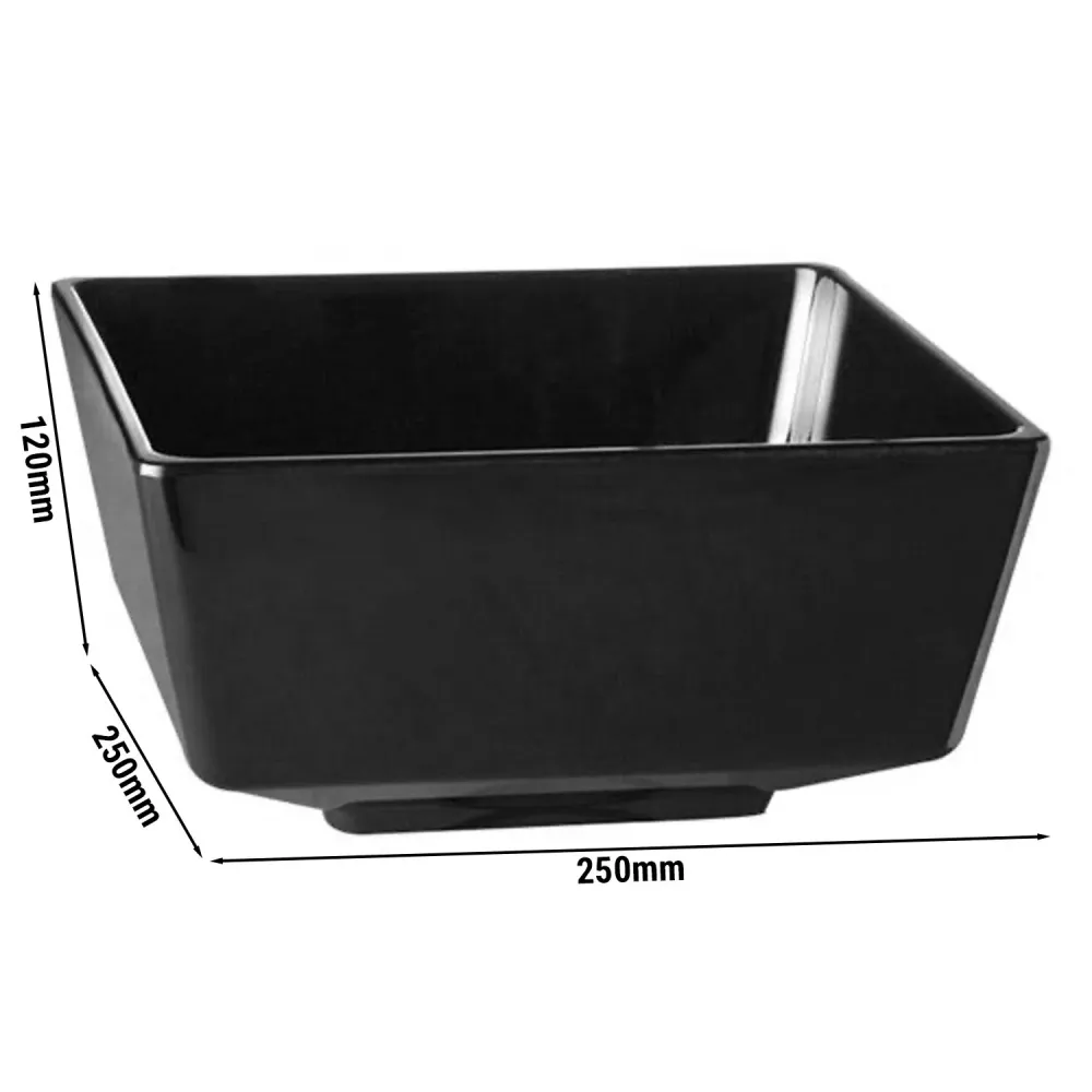 (6 бр.) Купа - FLOAT - Меламин - 4.7L - правоъгълна - 250x250mm - Дълбочина: 120mm - Черно