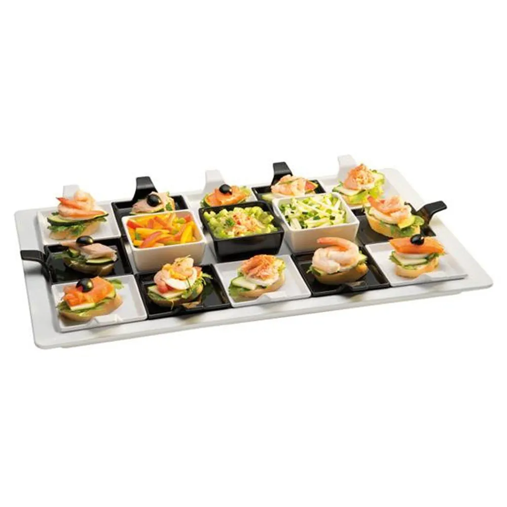 (24 бр.) FLYING BUFFET - Плоска чиния - Меламин - 120x95mm - Бял
