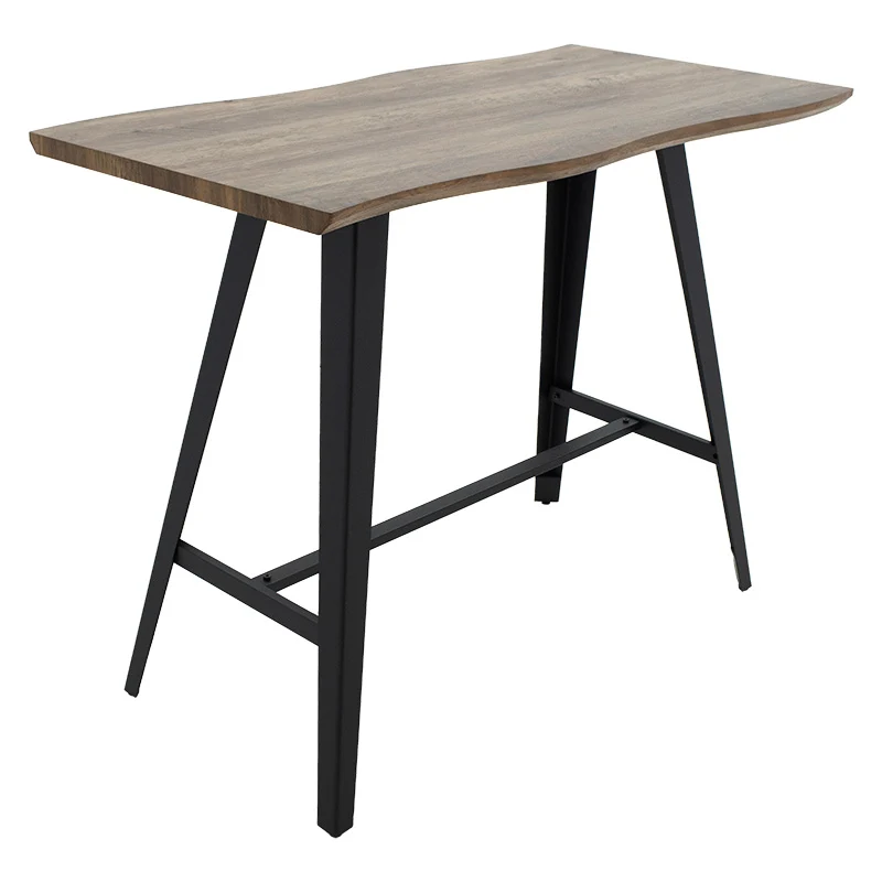 Бар маса Fortitude MDF орех - черни метални крака 140x70x103.5см