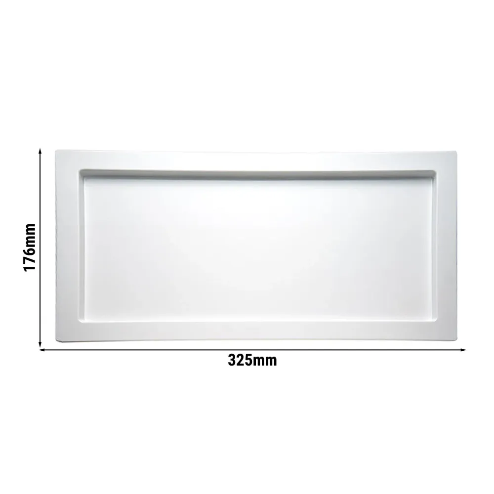 (6 бр.) Меламиново плато GN 1/3 - FRAMES - Меламин - 325x176mm - Височина: 20mm - Бял