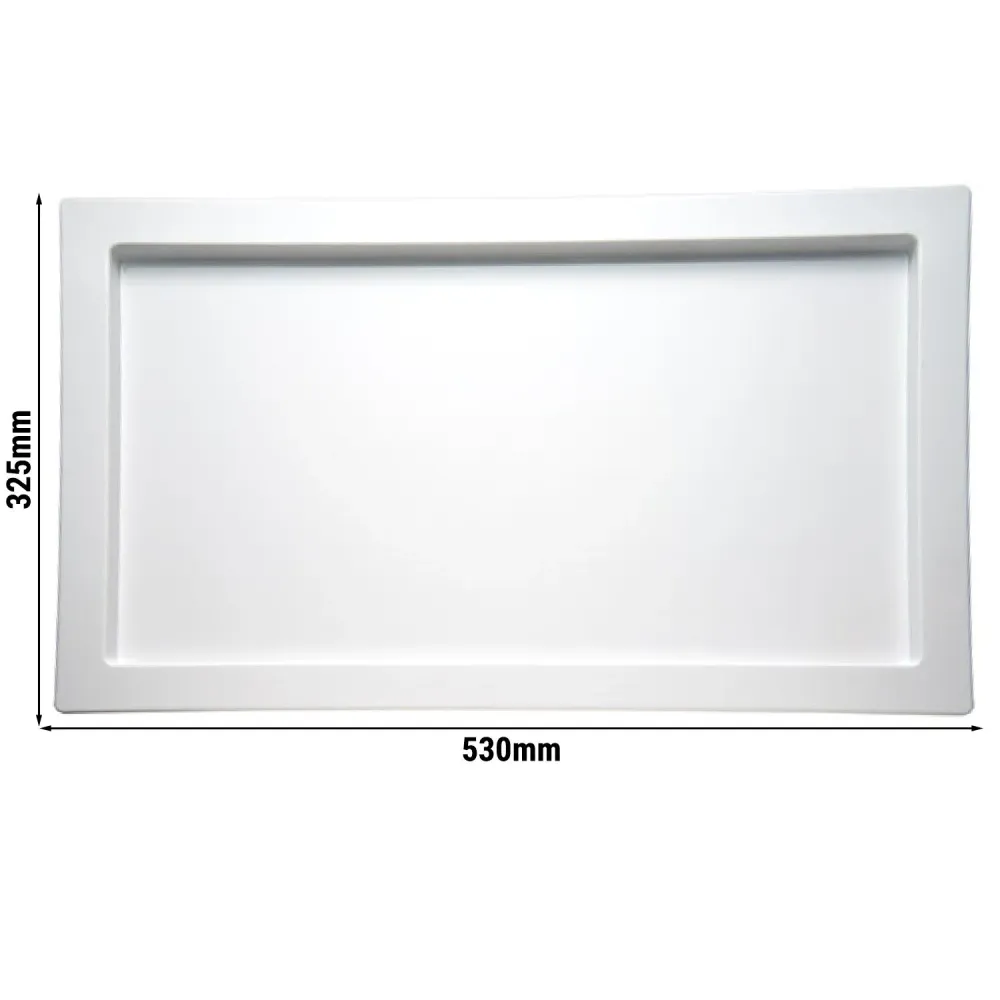 (6 бр.) Меламиново плато GN 1/1 - FRAMES - Меламин - 530x325mm - Височина: 20mm - Бял