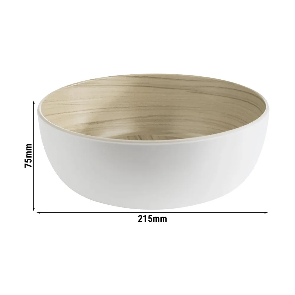(6 бр.) Купа - FRIDA - Меламин - 1.8L - правоъгълна - 215x215mm - Дълбочина: 75mm - Бяло/Бежово