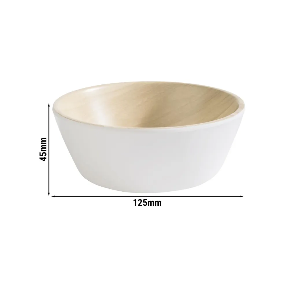 (6 бр.) Купичка FRIDA - Меламин - 250ml - Ø 125mm - Дълбочина: 45mm - Бяло/Бежово