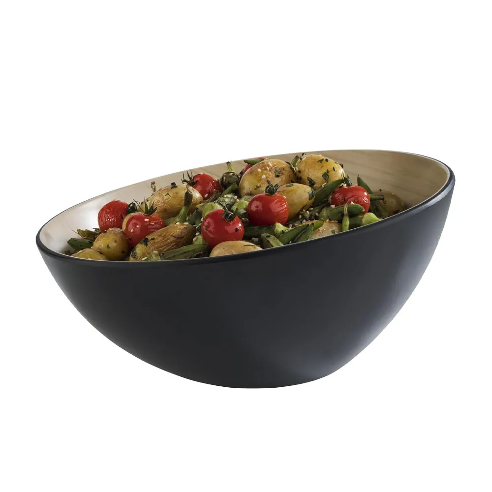 (6 бр.) Купа - FRIDA - Меламин - 2.6L - Ø 285mm - Дълбочина: 140mm - Черно/Бежово