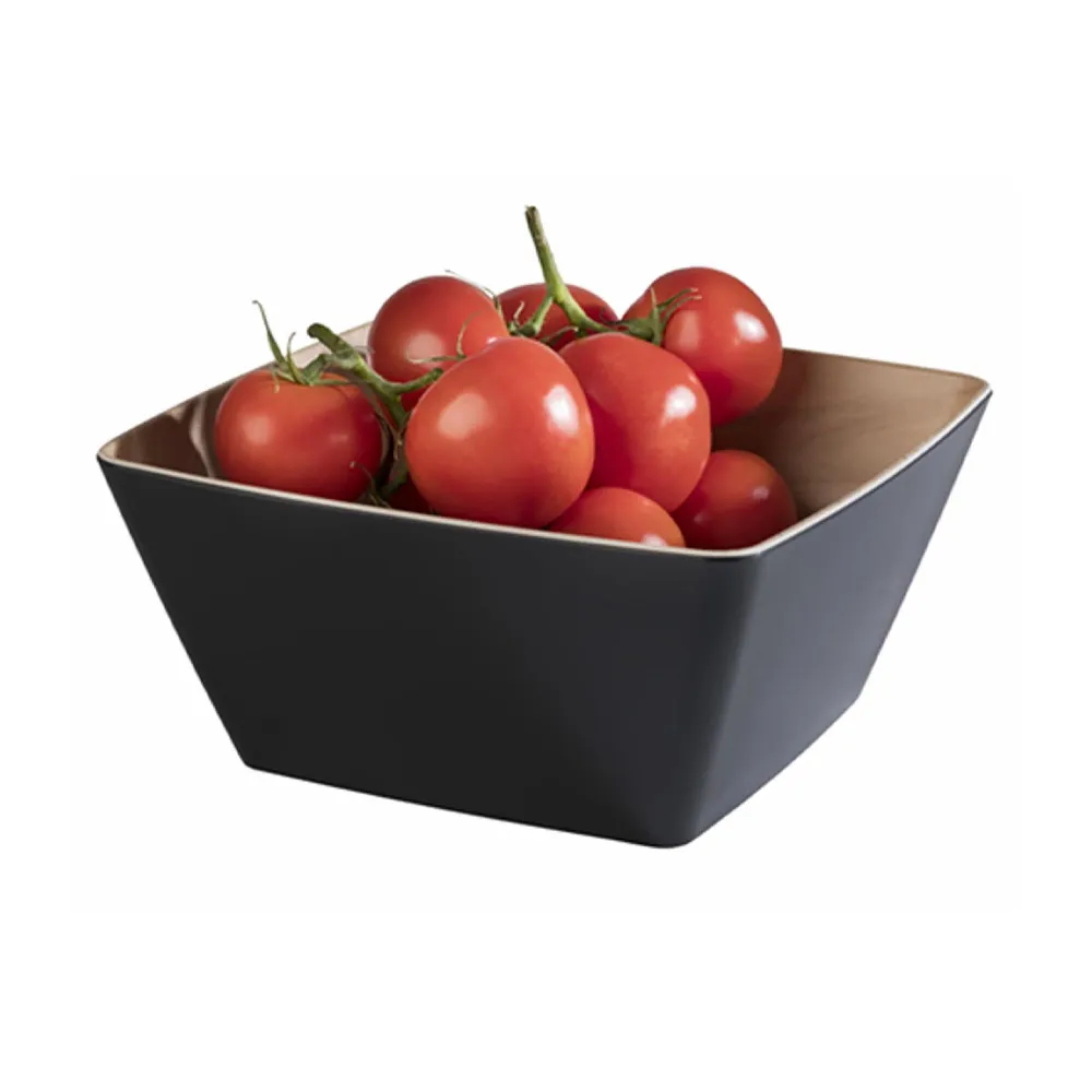 (6 бр.) Купа - FRIDA - Меламин - 3.5L - правоъгълна - 250x250mm - Дълбочина: 120mm - Черно/Бежово