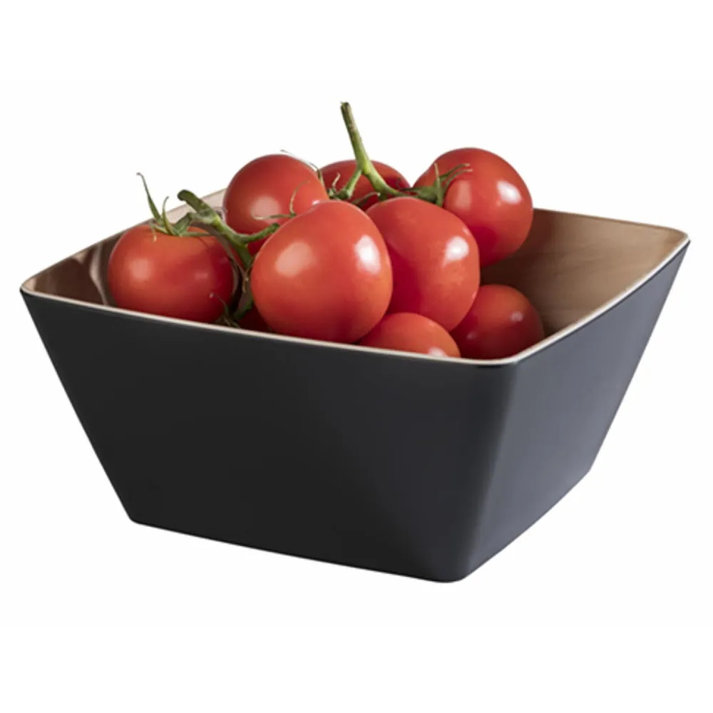 (6 бр.) Купа - FRIDA - Меламин - 3.5L - правоъгълна - 250x250mm - Дълбочина: 120mm - Черно/Бежово