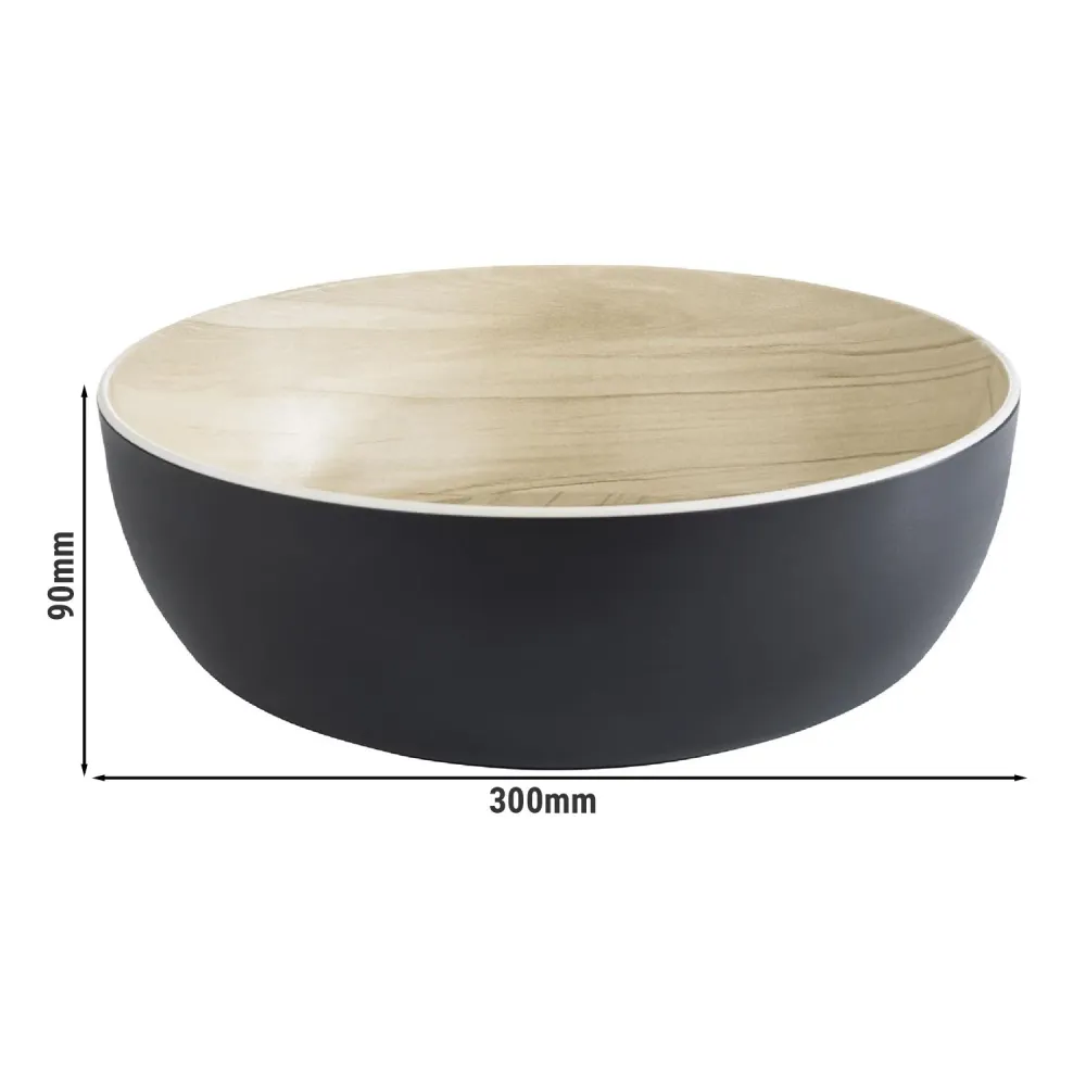 (6 бр.) Купа - FRIDA - Меламин - 4.7L - правоъгълна - 300x300mm - Дълбочина: 95mm - Черно/Бежово