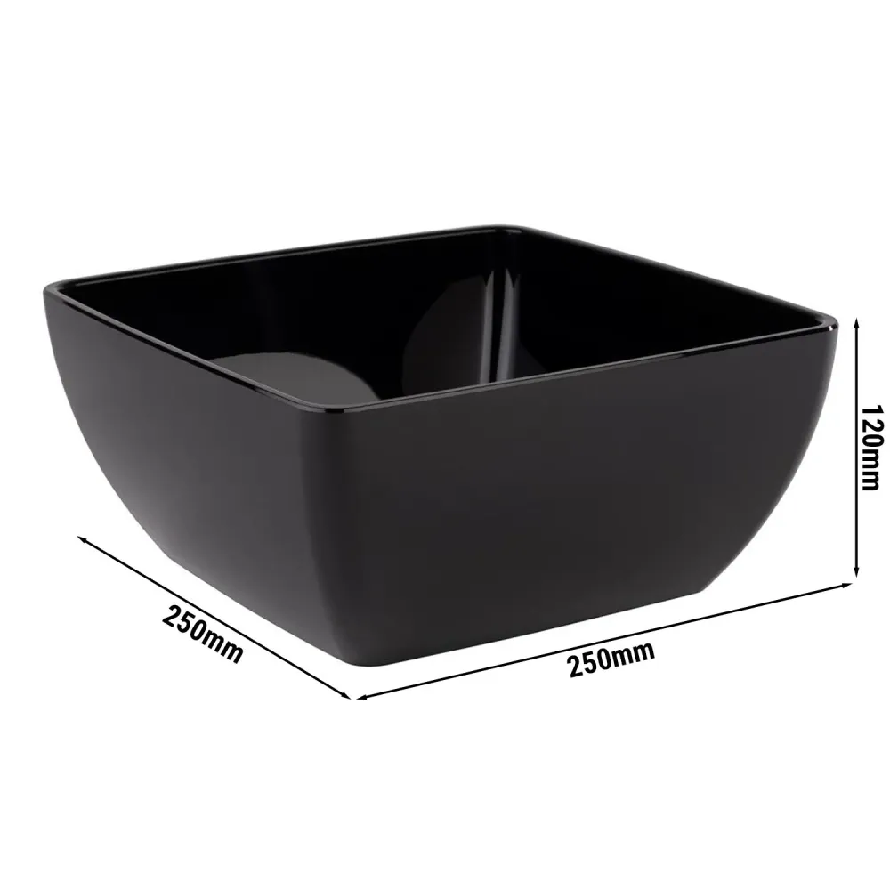 (6 бр.) Купа - FRIEDNLY - PET - 3.8L - правоъгълна - 250x250mm - Дълбочина: 120mm - Черно