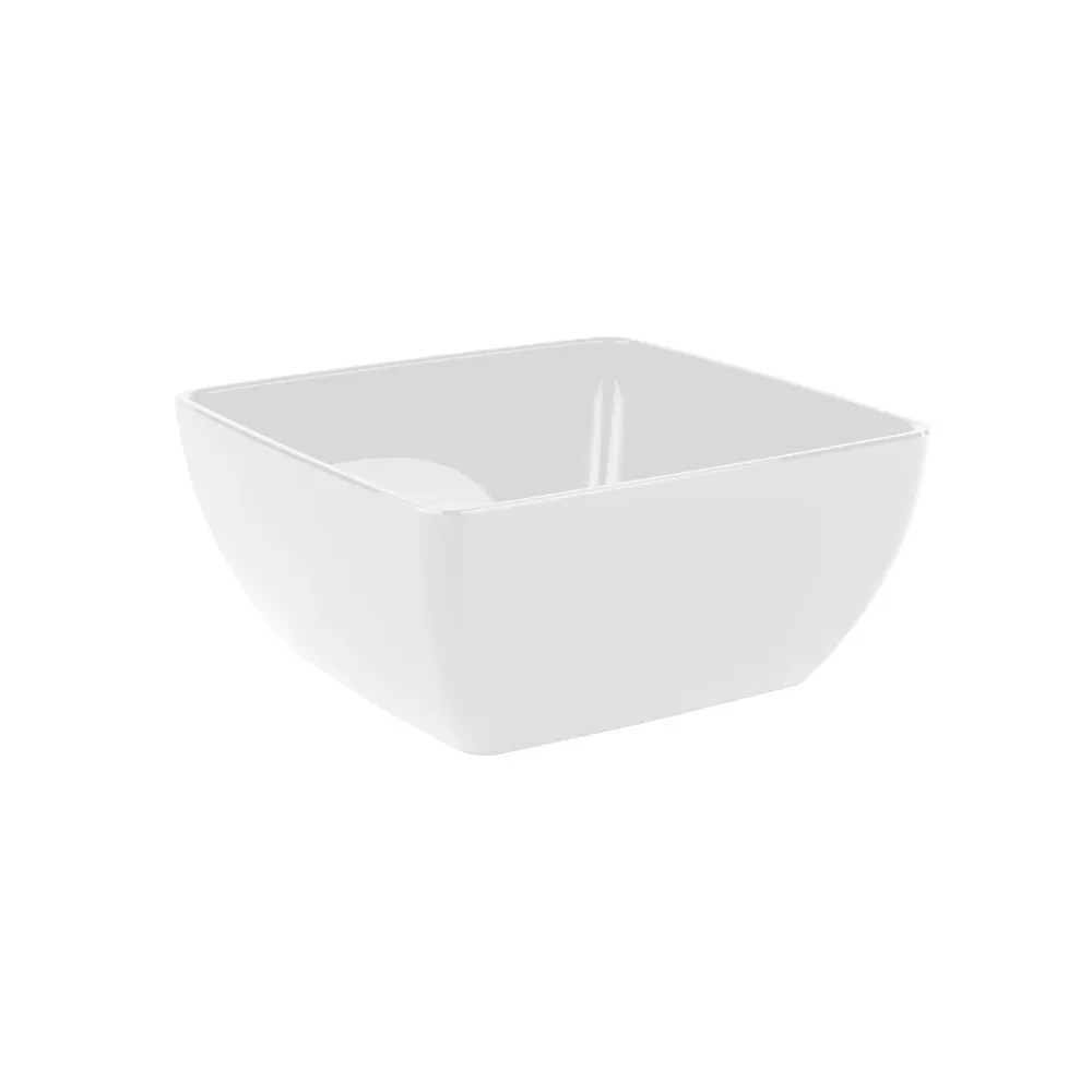 (6 бр.) Купичка - FRIENDLY - Рециклиран PET - 140ml - правоъгълна - 90x90mm - Дълбочина: 40mm - Бяло