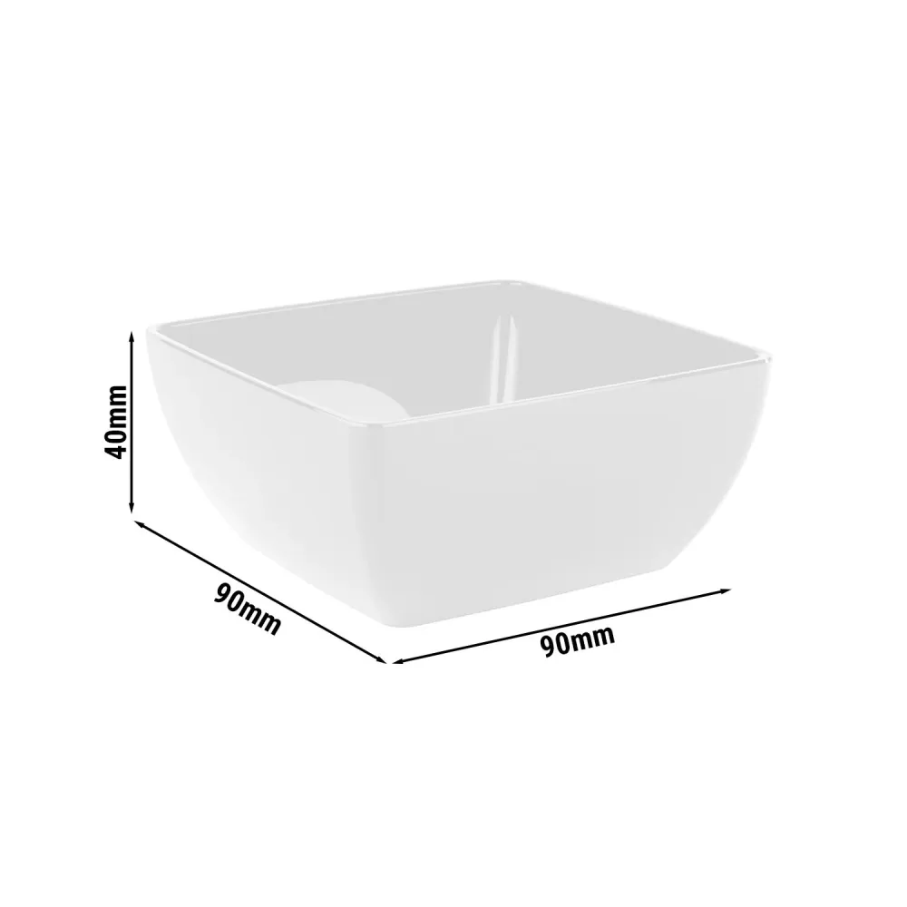 (6 бр.) Купичка - FRIENDLY - Рециклиран PET - 140ml - правоъгълна - 90x90mm - Дълбочина: 40mm - Бяло
