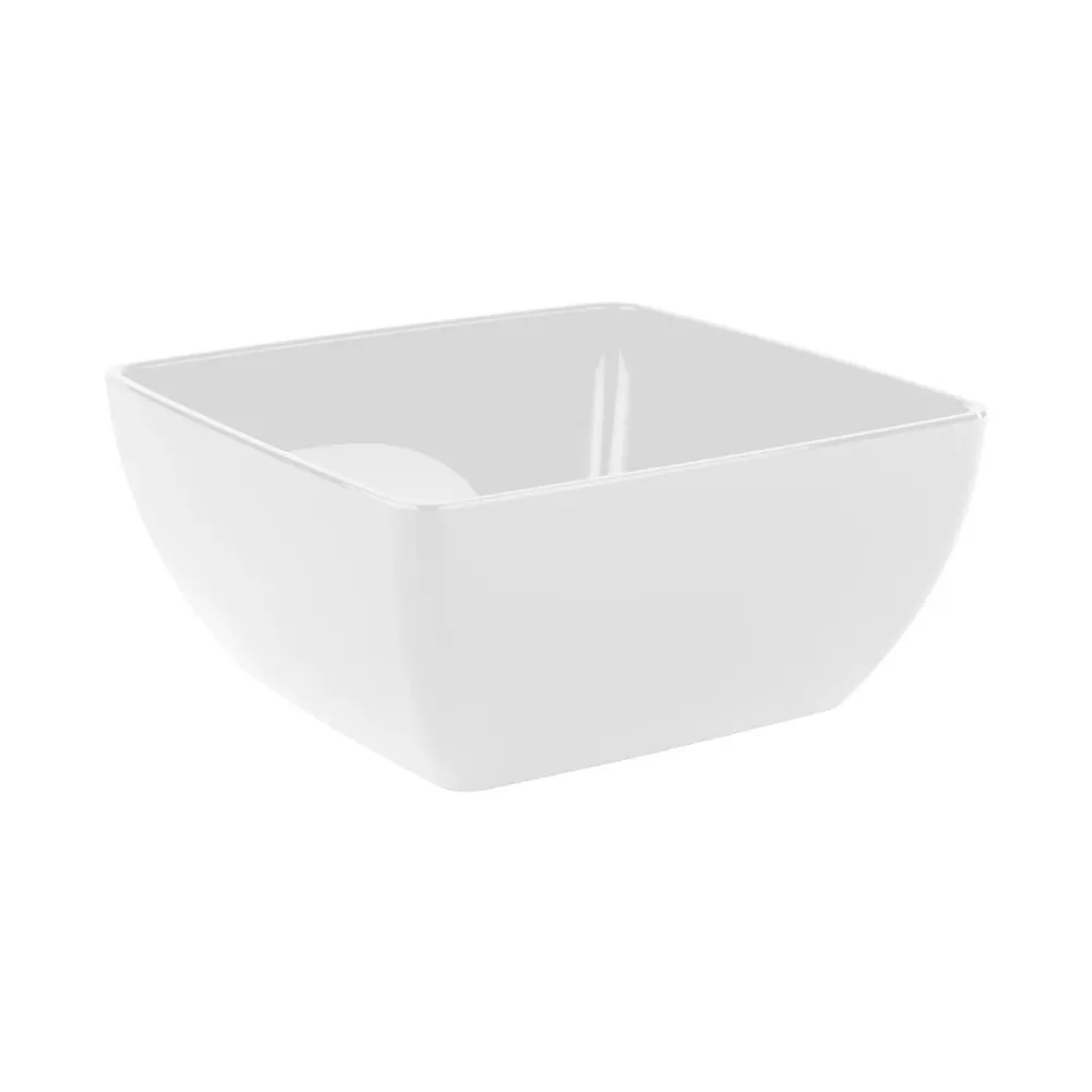 (6 бр.) Купа - FRIENDLY - PET - 1.5L - правоъгълна - 190x190mm - Дълбочина: 90mm - Бяло
