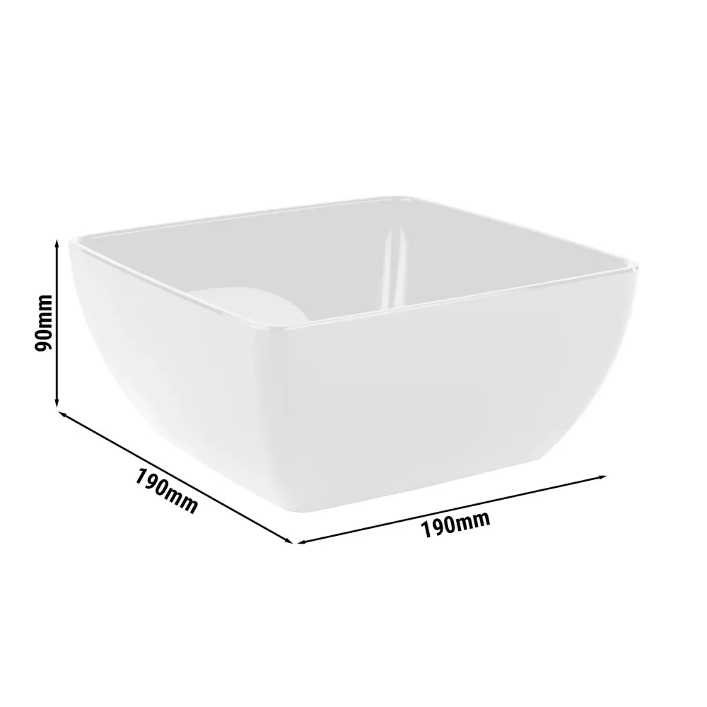 (6 бр.) Купа - FRIENDLY - PET - 1.5L - правоъгълна - 190x190mm - Дълбочина: 90mm - Бяло
