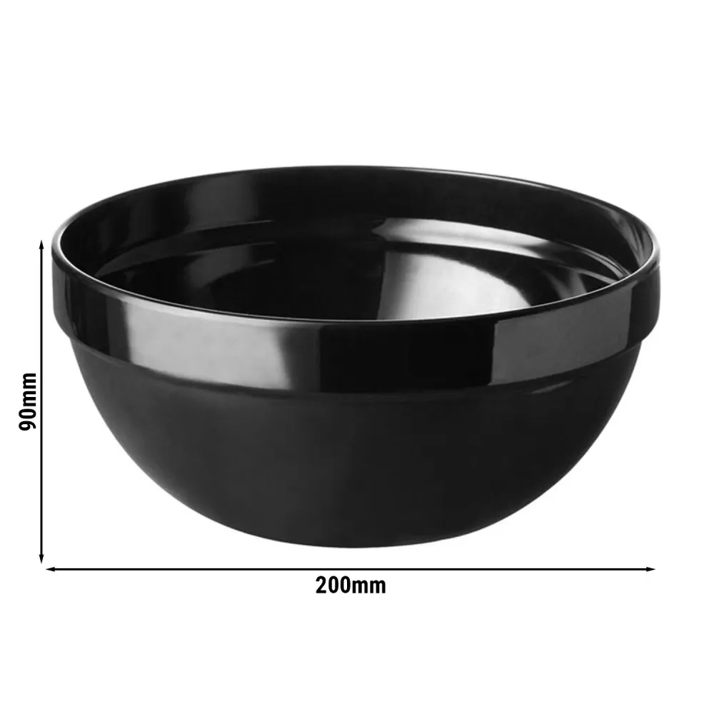 (6 бр.) Купа - FRIENDLY - PET - 1.8L - Ø 200mm - Дълбочина: 90mm - Черно