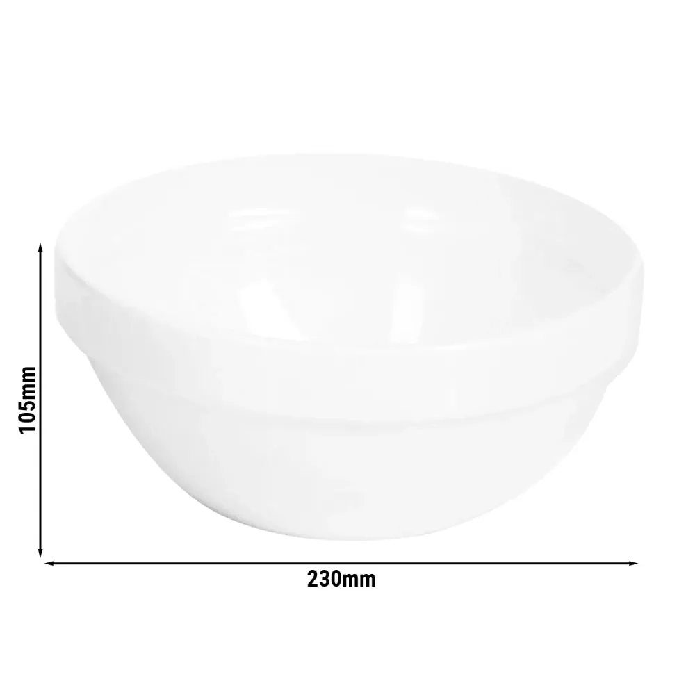 (6 бр.) Купа - FRIENDLY - PET - 2.5L - Ø 230mm - Дълбочина: 105mm - Бяло