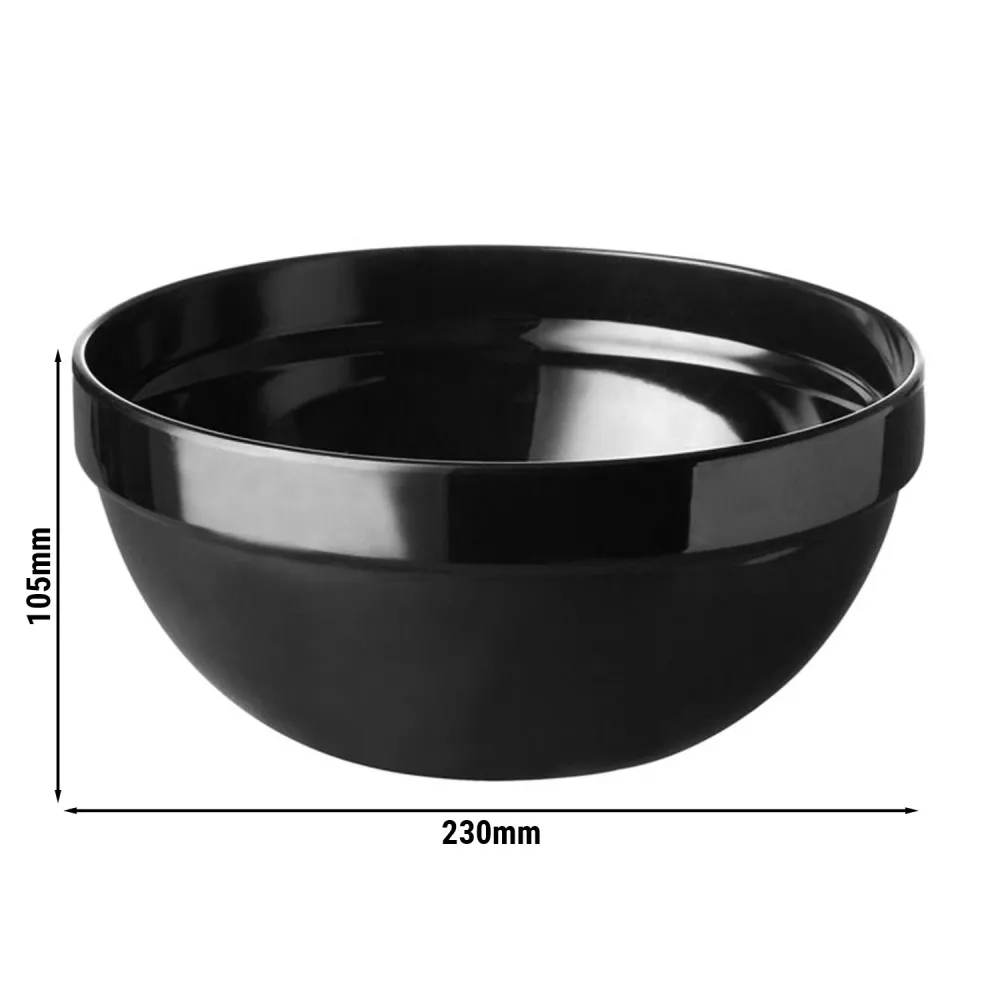 (6 бр.) Купа - FRIENDLY - PET - 2.5L - Ø 230mm - Дълбочина: 105mm - Черно