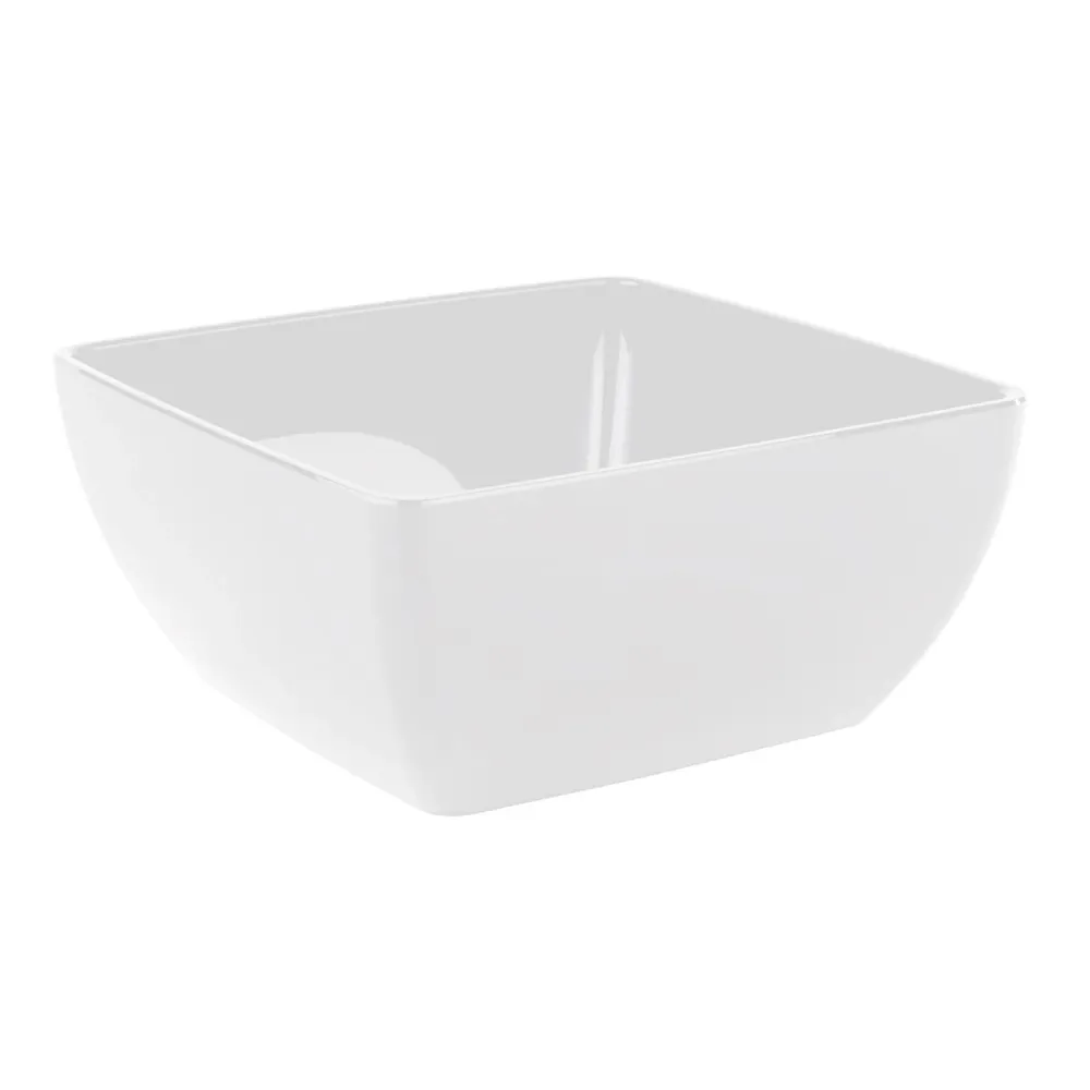 (6 бр.) Купа - FRIENDLY - Рециклиран PET - 3.8L - правоъгълна - 250x250mm - Дълбочина: 120mm - Бяло