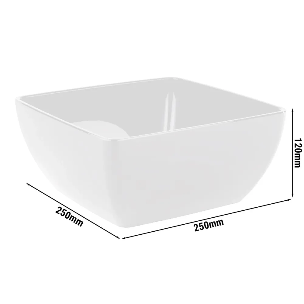 (6 бр.) Купа - FRIENDLY - Рециклиран PET - 3.8L - правоъгълна - 250x250mm - Дълбочина: 120mm - Бяло