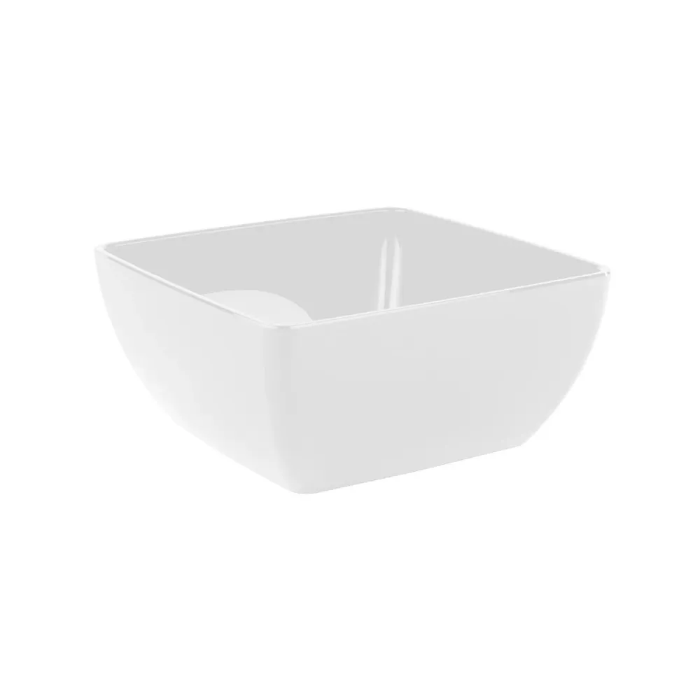 (6 бр.) Купичка - FRIENDLY - PET - 400ml - правоъгълна - 125x125mm - Дълбочина: 65mm - Бяло