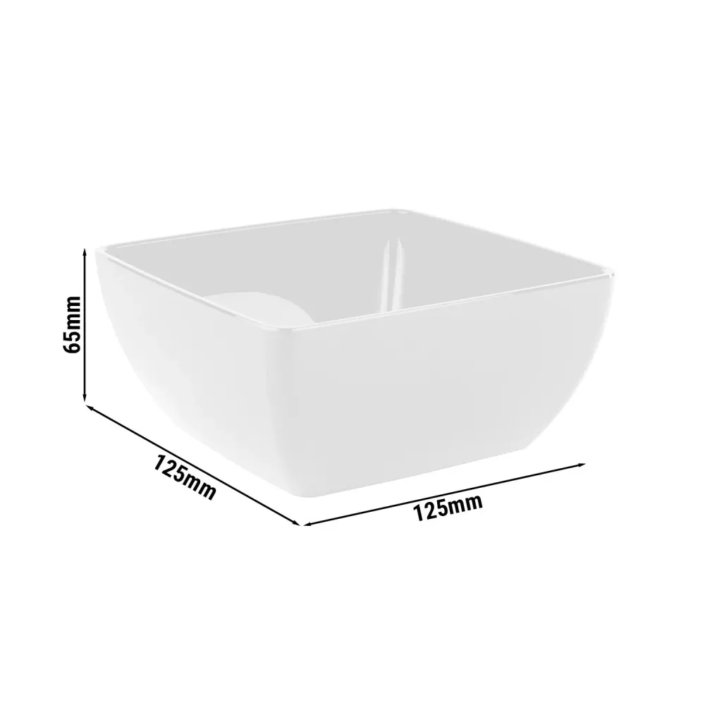 (6 бр.) Купичка - FRIENDLY - PET - 400ml - правоъгълна - 125x125mm - Дълбочина: 65mm - Бяло