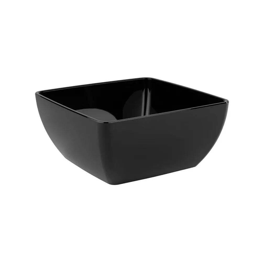 (6 бр.) Купичка - FRIENDLY - Рециклиран PET - 400ml - правоъгълна - 125x125mm - Дълбочина: 65mm - Черно