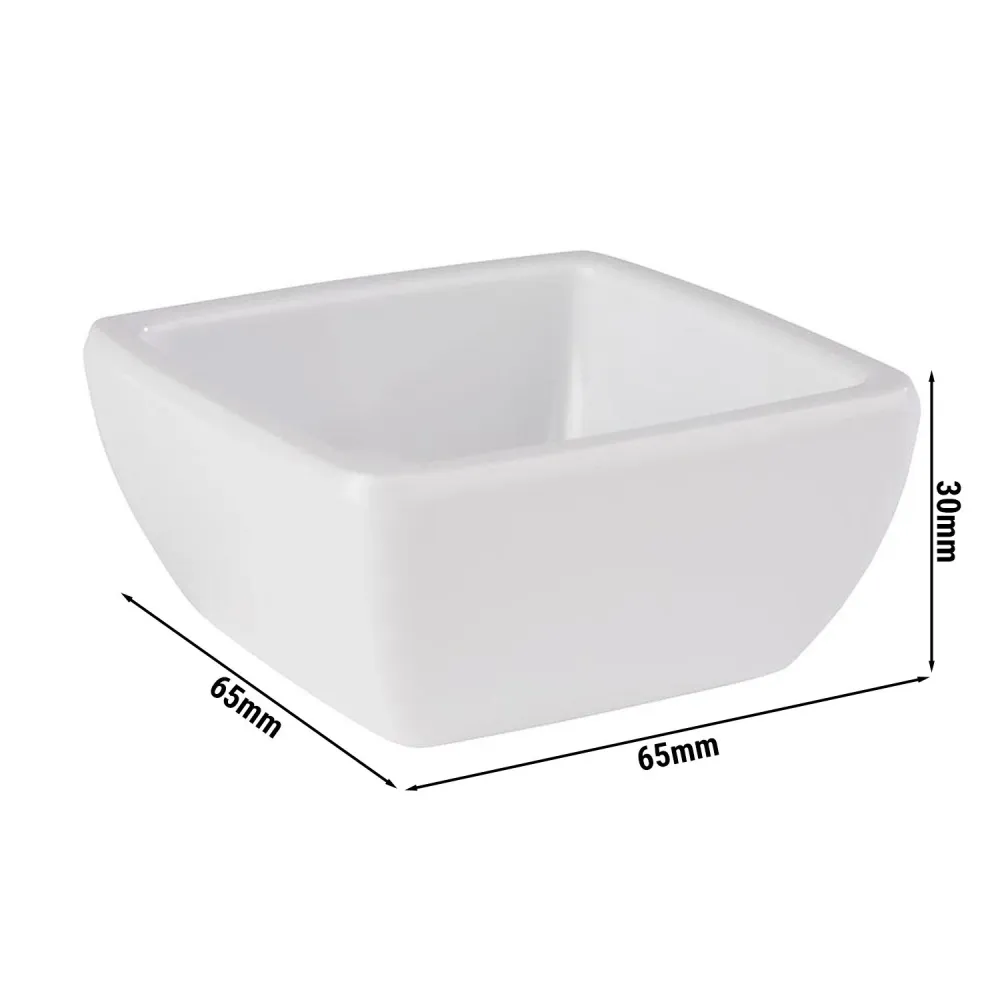 (6 бр.) Купички за сос - FRIENDLY - PET - 50ml - правоъгълна - 65x65mm - Бял