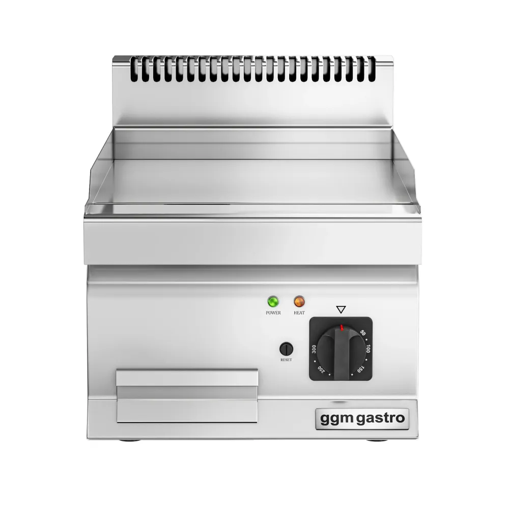Професионална Електрическа плоча за печене (fry-top) - 3.6kW - Гладка - Площ за готвене: 400x700mm