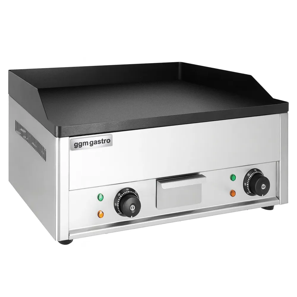 Професионална Електрическа плоча за печене (fry-top) - 4.4kW - Гладка - Площ за готвене: 600x335mm