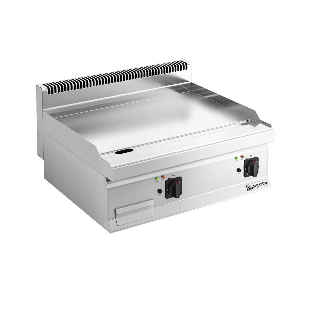 Професионална Електрическа плоча за печене (fry-top) - 7.1kW - Гладка - Площ за готвене: 795x500mm