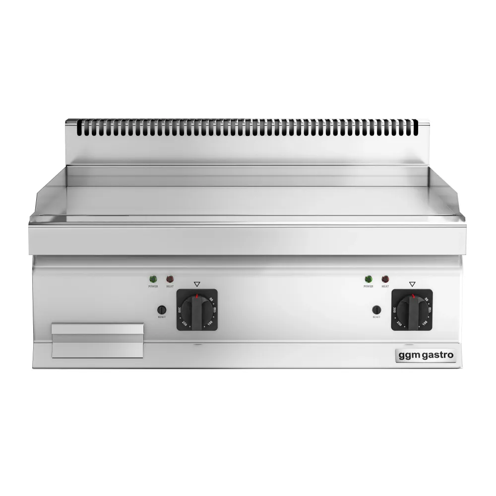 Професионална Електрическа плоча за печене (fry-top) - 7.1kW - Гладка - Площ за готвене: 795x500mm