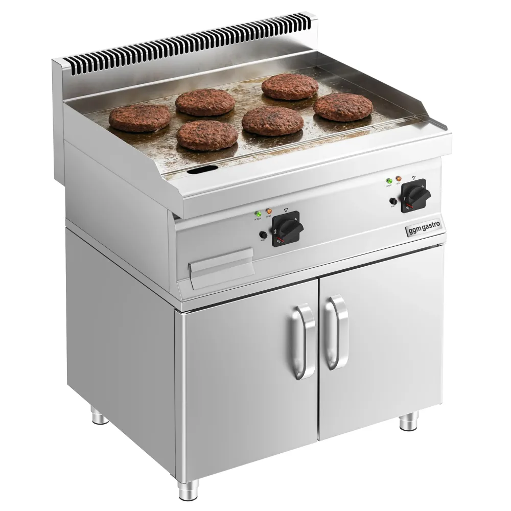 Професионална Електрическа плоча за печене (fry-top) - 9kW - Гладка - Площ за готвене: 595x500mm