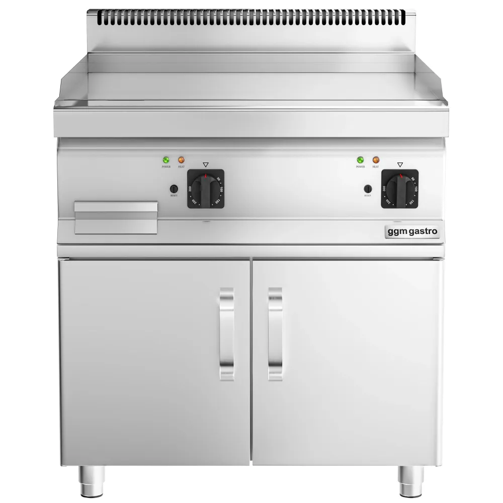 Професионална Електрическа плоча за печене (fry-top) - 9kW - Гладка - Площ за готвене: 595x500mm