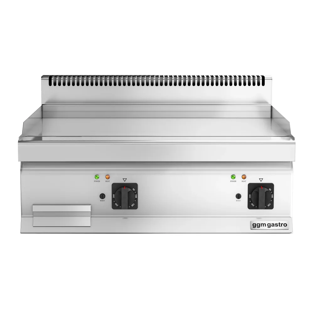 Професионална Електрическа плоча за печене (fry-top) - 9kW - Гладка - Площ за готвене: 595x500mm