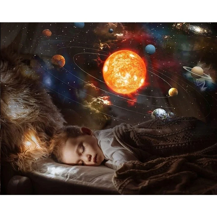 Лампа за проектор Galaxy, за спалня, тема „Звездно небе“, HD, 360-градусово въртене, 13 изображения, USB зареждане, 5 W, бяла