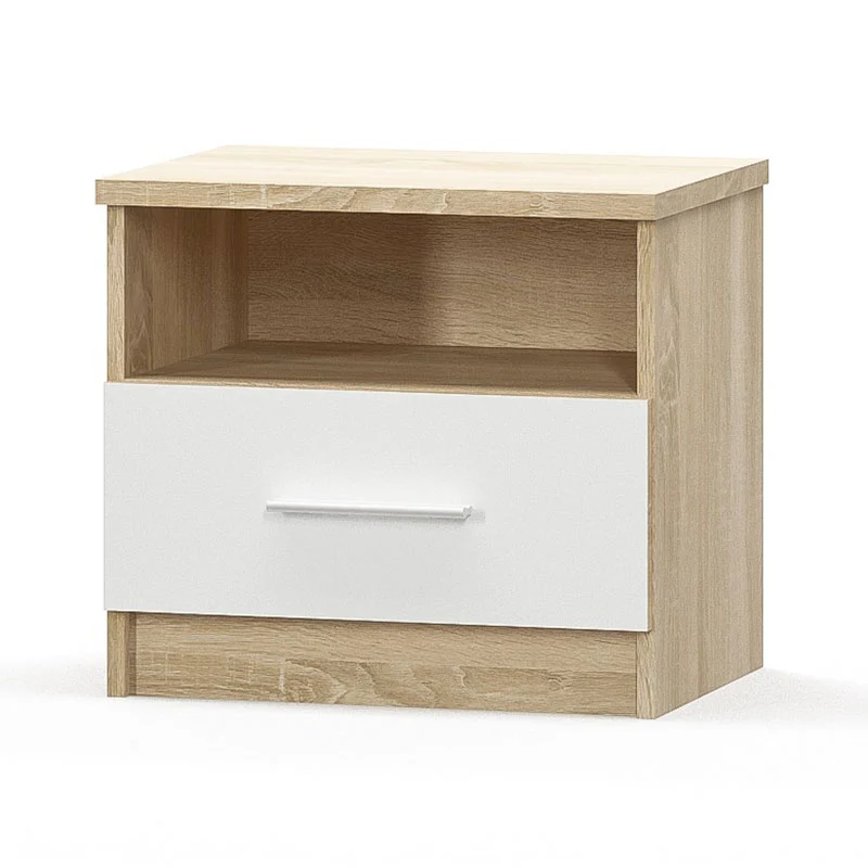 Нощно шкафче Geneva цвят натурално бяло 50x37x45.5см