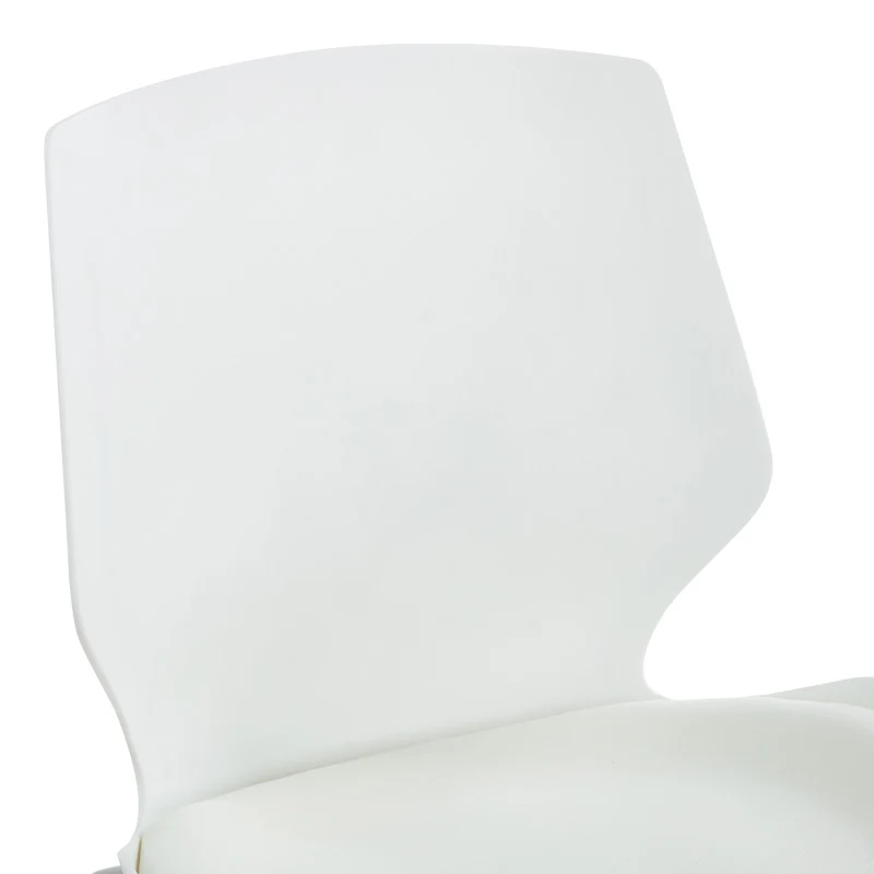 Посетителски стол Genuine бял pp с бежова възглавница 47x52x85см